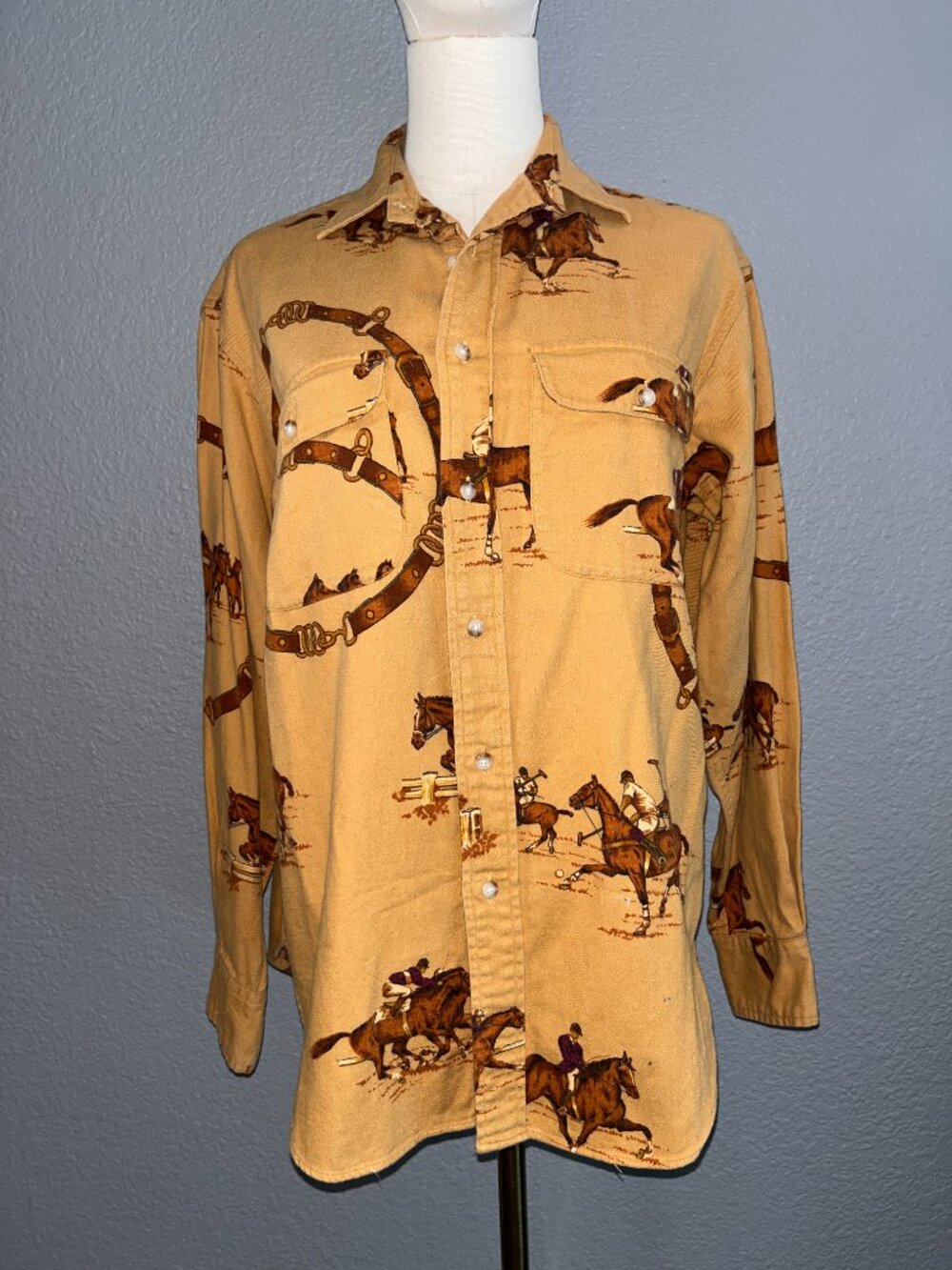 VINTAGE RALPH LAUREN POLO EQUESTRIAN HORSE COWGIRL BUTTON DOWN SHIRT BLOUSE -  8 - Picture 9 of 11